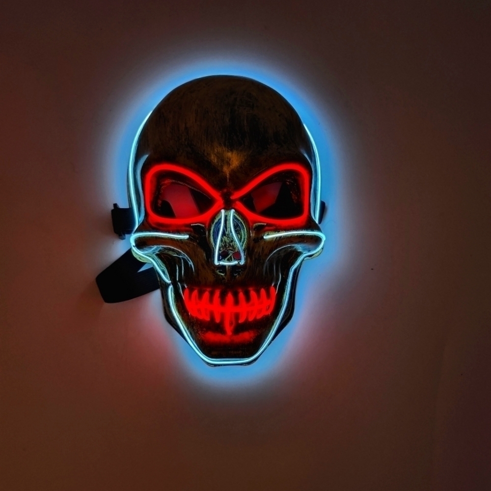 NEW LED LIGHT UP SKULL MASKS ORANGE GOLD